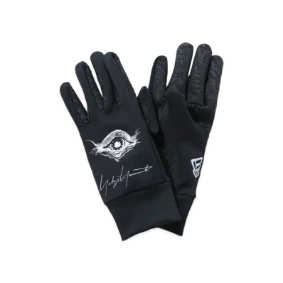 Yohji Yamamoto Pour Homme NEW ERA FLEECE WARMER GLOVE YY EYE PRINT "Black"