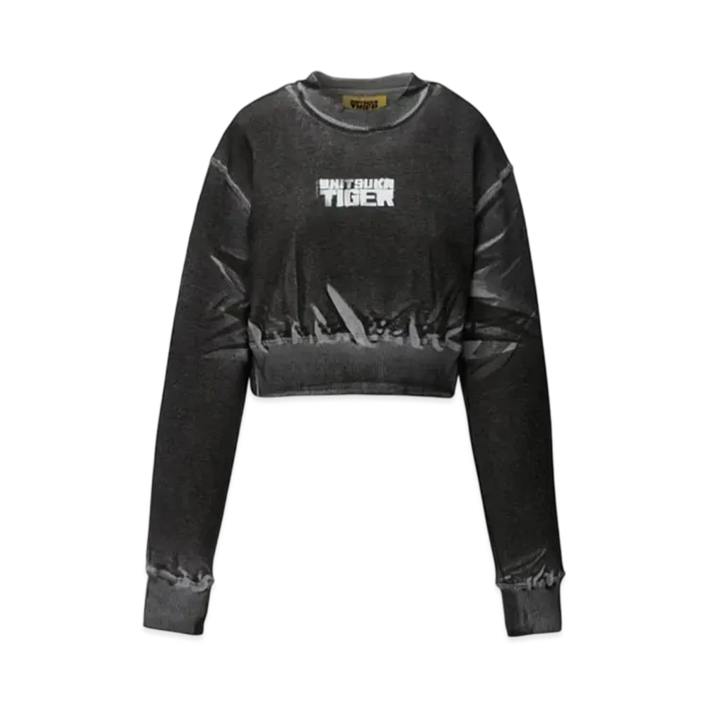 Onitsuka Tiger DENIVITA Women's Printed Sweat Top "Heather Grey/Black"