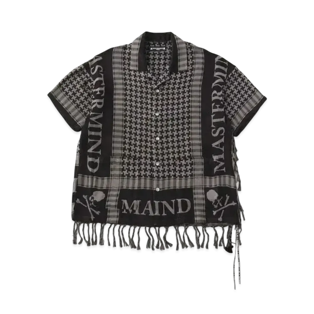 mastermind WORLD Fringe Stole SS Shirt "Gray"