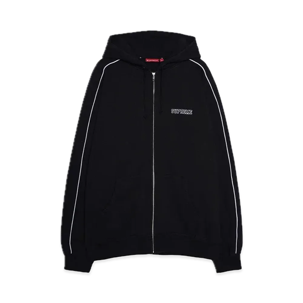 Supreme State Zip Up Hooded Sweatshirt "Black"