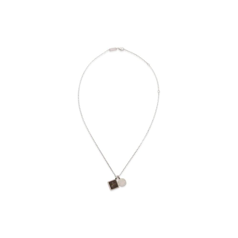 Louis Vuitton Monogram Square Necklace "Silver"