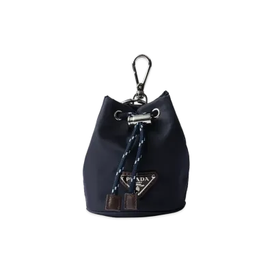 PRADA Speed Lock Re-Nylon Keyring Charm "Navy"