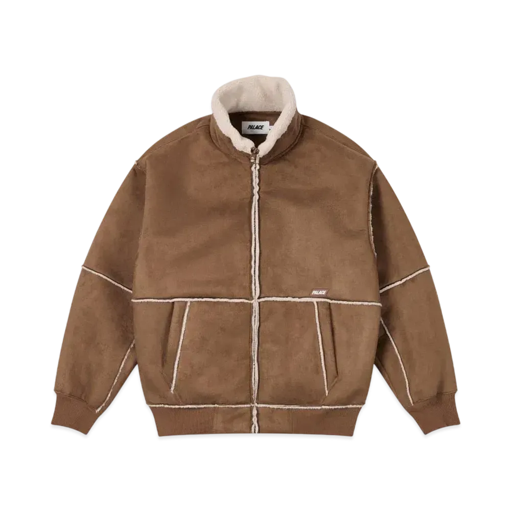PALACE Sherpa Faux Suede Funnel "Brown"
