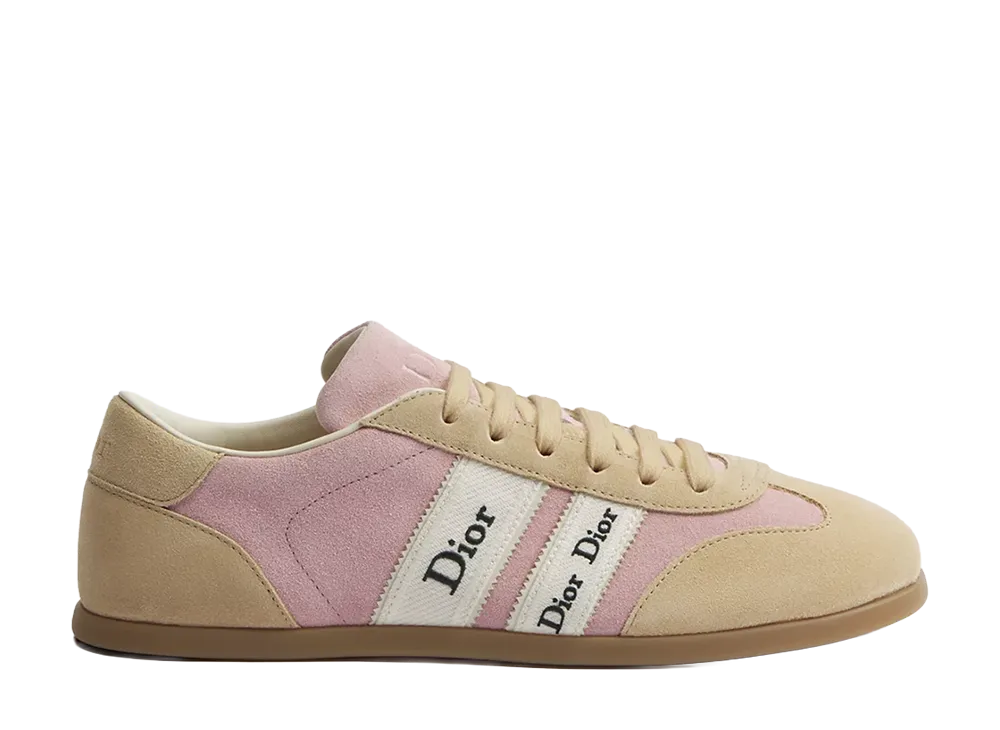 Dior Women's Ribbon Sneaker Suede Calfskin "Pink/Beige"