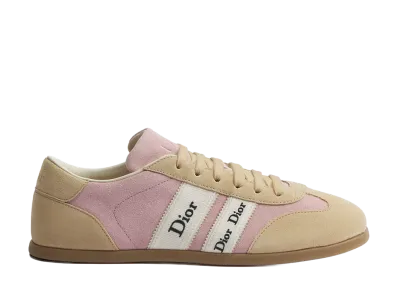 Dior Women's Ribbon Sneaker Suede Calfskin "Pink/Beige"
