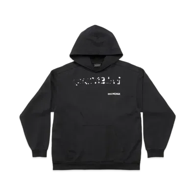 BALENCIAGA MENS Hand Drawn Balenciaga Hoodie Medium Fit "Black"