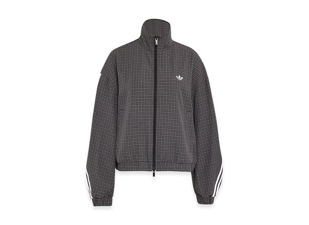 adidas Women's Plaid Track Top "Grey Three"