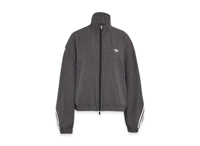 adidas Women's Plaid Track Top "Grey Three"