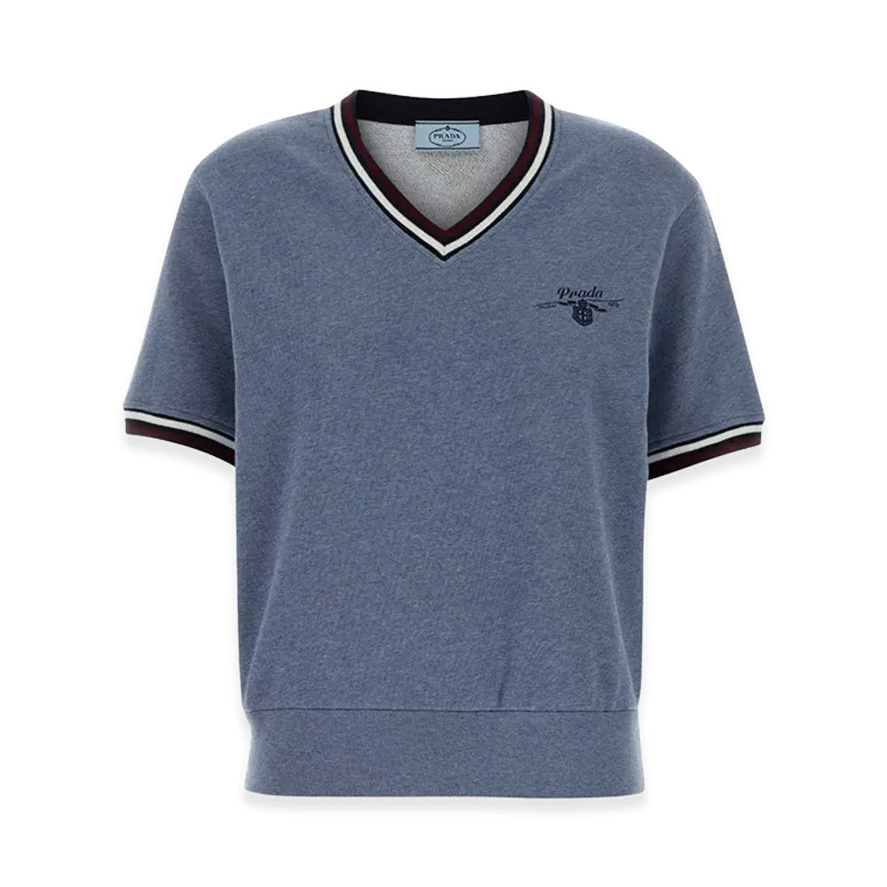 PRADA Women's Cerulean Blue Cotton T-Shirt "Lightblue"