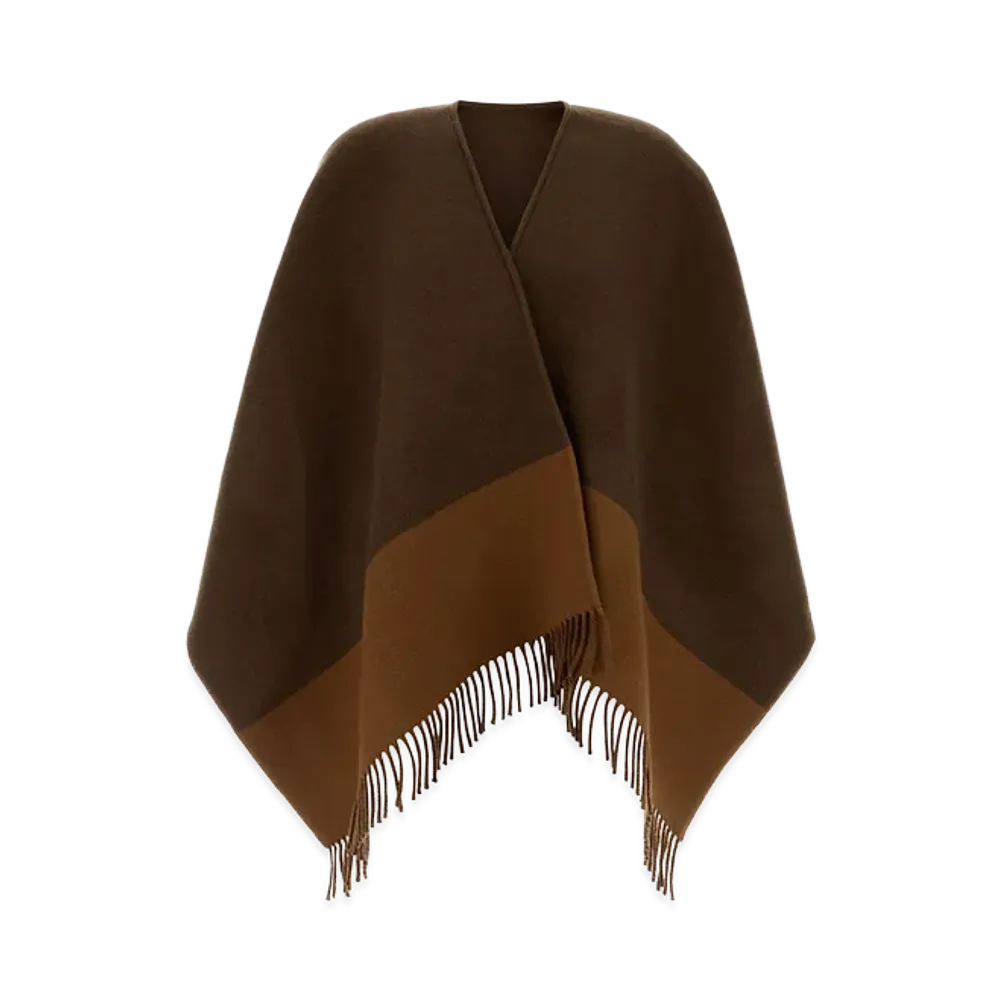 GUCCI Women's Wool Blend Cape "Brown"