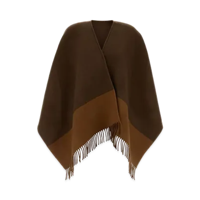 GUCCI Women's Wool Blend Cape "Brown"
