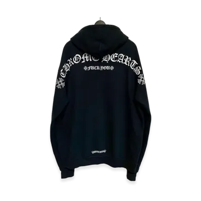 Chrome Hearts Fuck You Arch Logo Zip Up Hoodie "Black"
