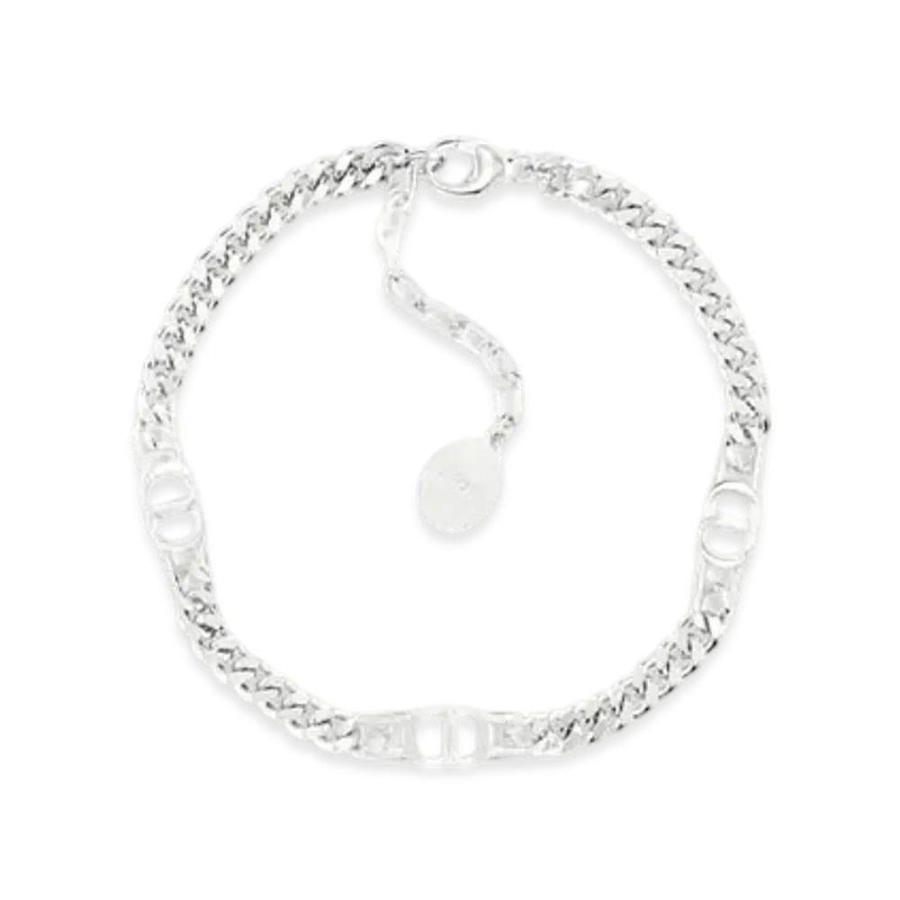 Dior CD Icon Thin Chain Link Bracelet "Silver"