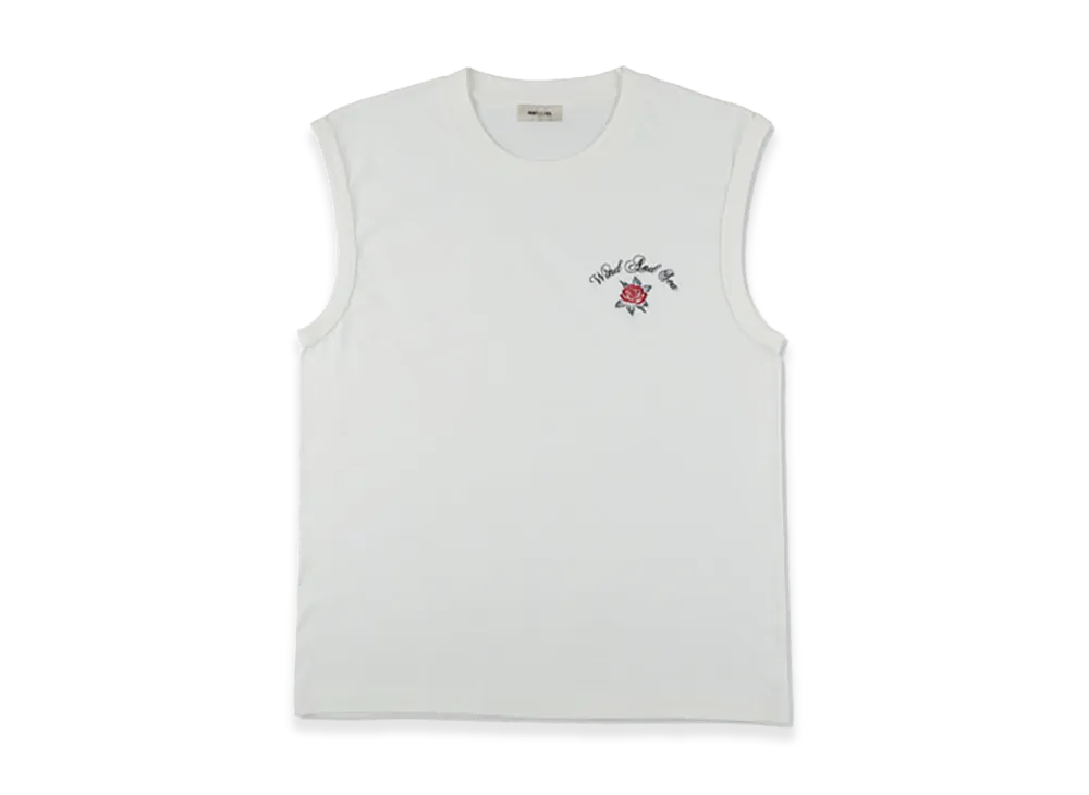 WIND AND SEA Rose Logo No Sleeve Tee "White"