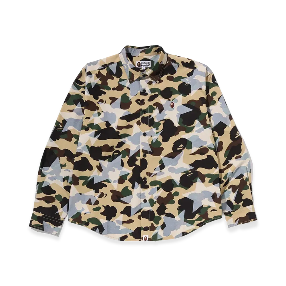 A BATHING APE Poplin LS Shirt "Yellow"