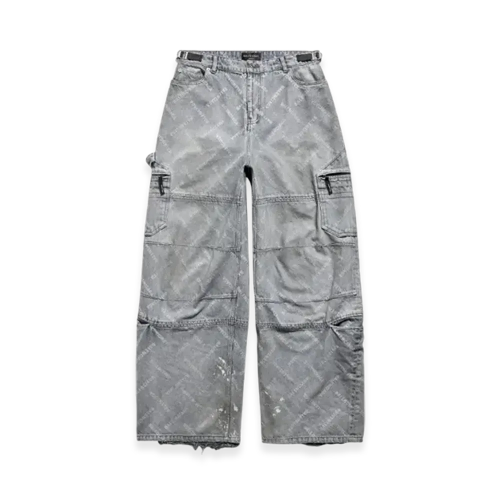BALENCIAGA Bal Diagonal Allover Cargo Pants "Light Blue"