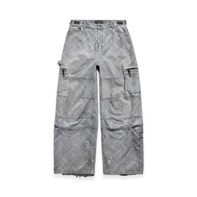 BALENCIAGA Bal Diagonal Allover Cargo Pants "Light Blue"