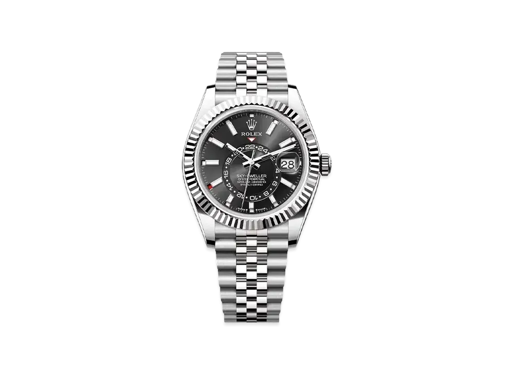 ROLEX Sky-Dweller Oyster 42mm "Black/Oyster Steel/White Gold"
