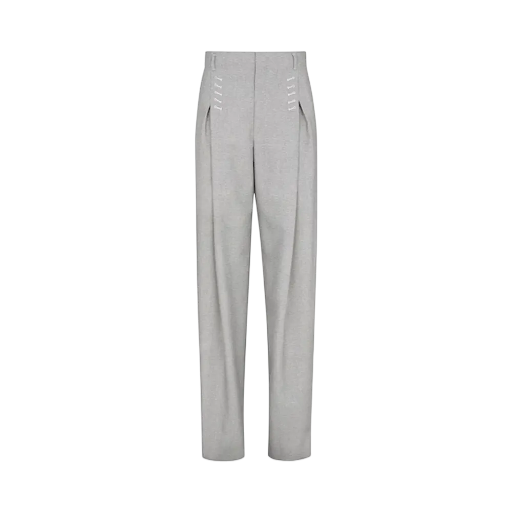 FENDI Women's Micro Check Wool Pants "Gray"