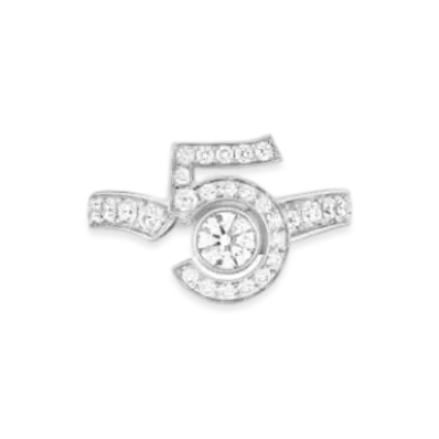 CHANEL Eternal N5 Ring 18K Diamonds "White Gold"
