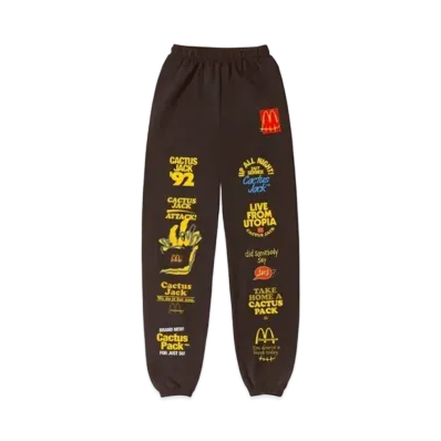 Travis Scott Cactus Jack x McDonald's Sticker Bomb Sweatpants "Brown"