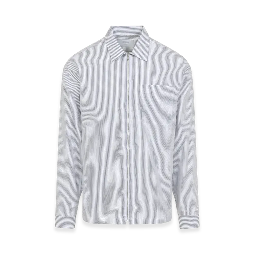PRADA Zip Striped Shirt "Blue"