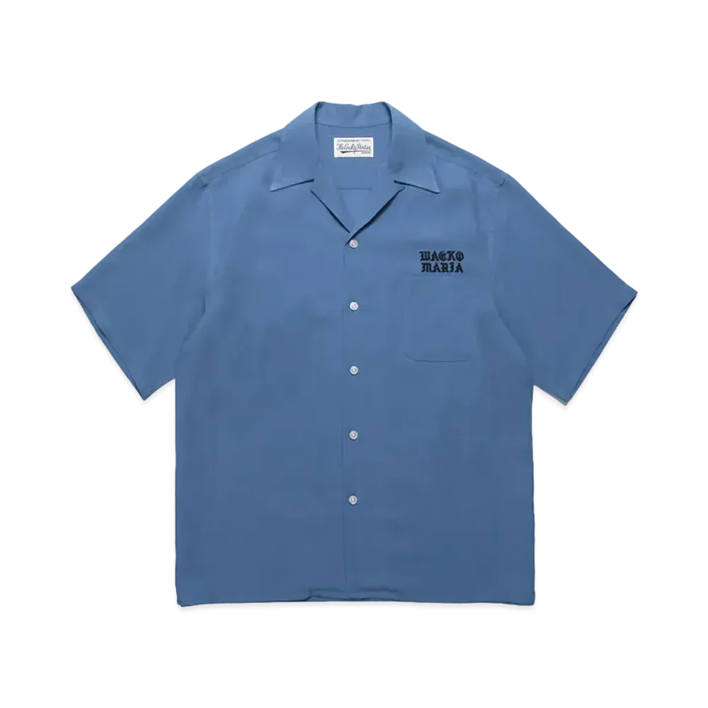 WACKO MARIA 50's Open Collar Shirt "Blue"