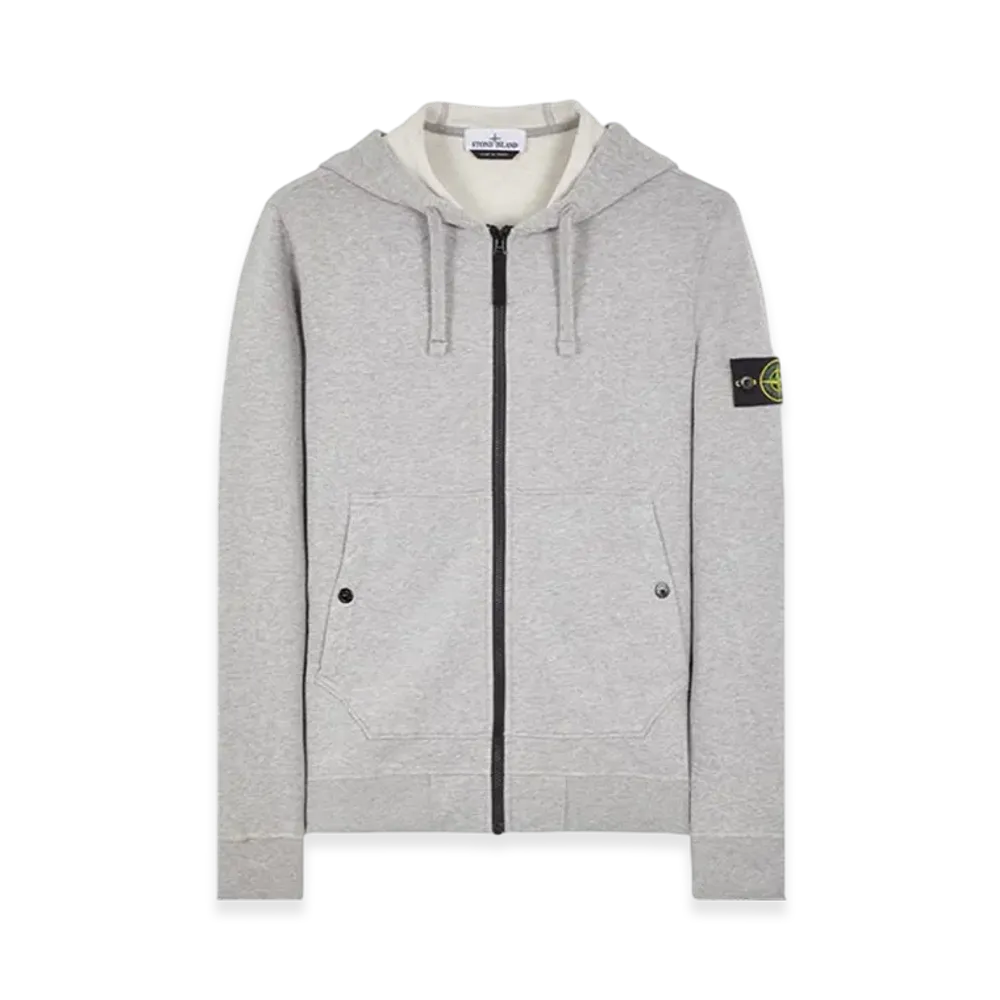 Stone Island 61620 Brushed Cotton Fleece Garment Dyed Full Zip Hooded Sweatshirt - 23FW "Dust Melange"