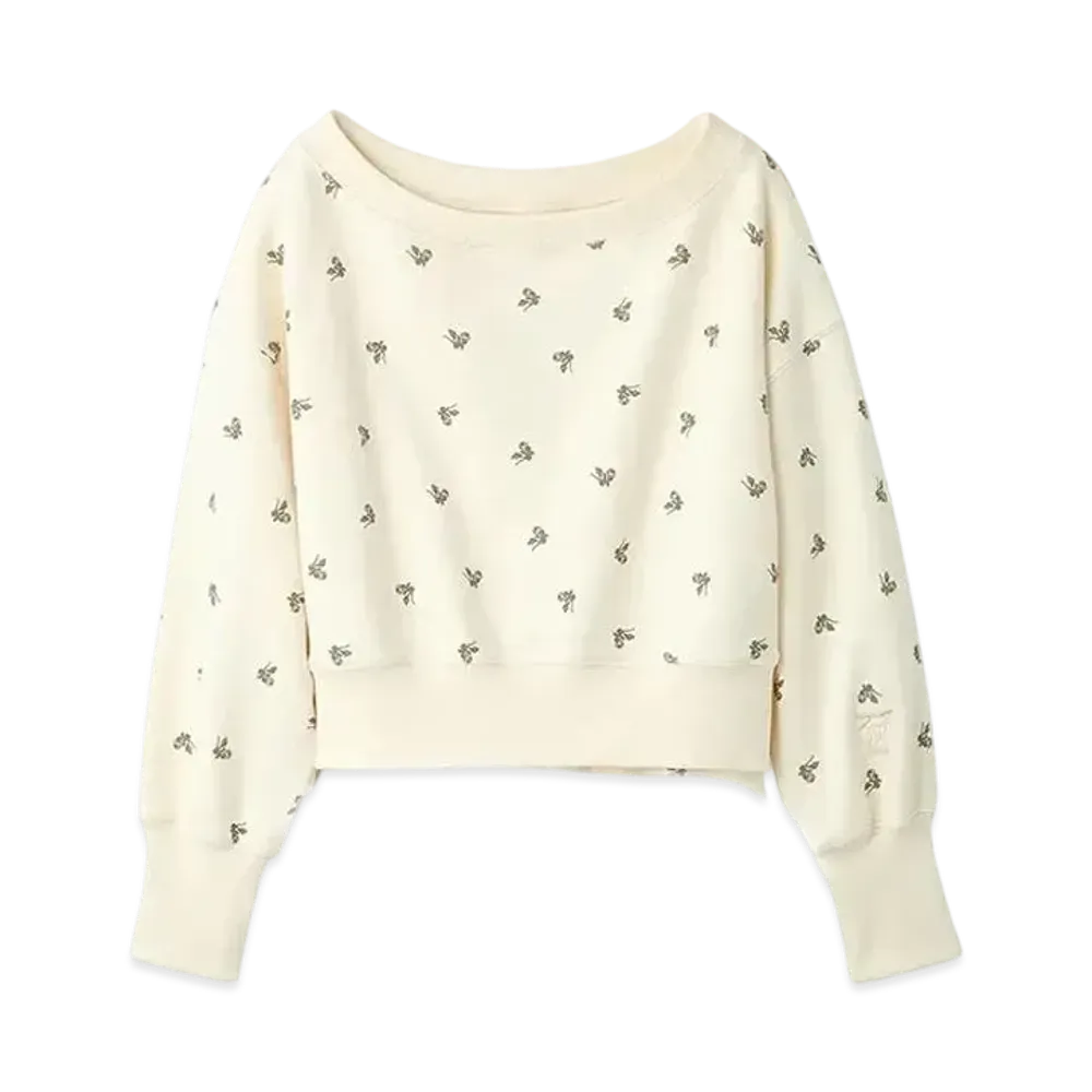 FURFUR x Philly chocolate Small Floral Pattern Sweat Set "Ivory"