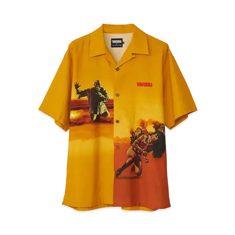 HYSTERIC GLAMOUR x Vampirella Open Collar Shirt "Yellow"