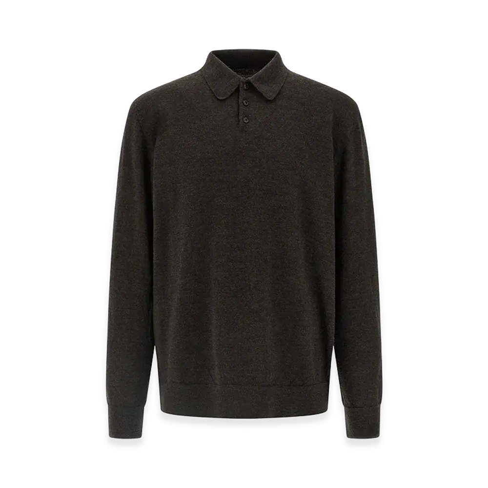 Maison Margiela Suede Patch Polo Shirt "Brown"