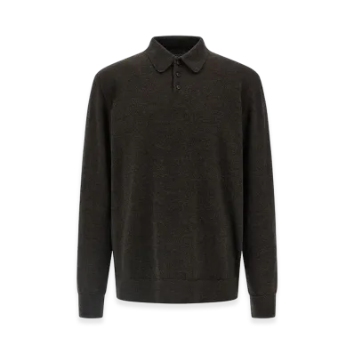 Maison Margiela Suede Patch Polo Shirt "Brown"
