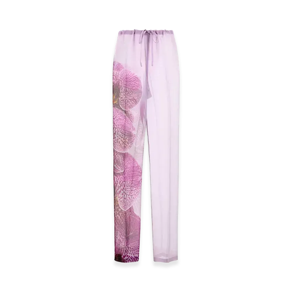 DRIES VAN NOTEN Women's Crepe Pachas Pant "Fuchsia/Lilac"