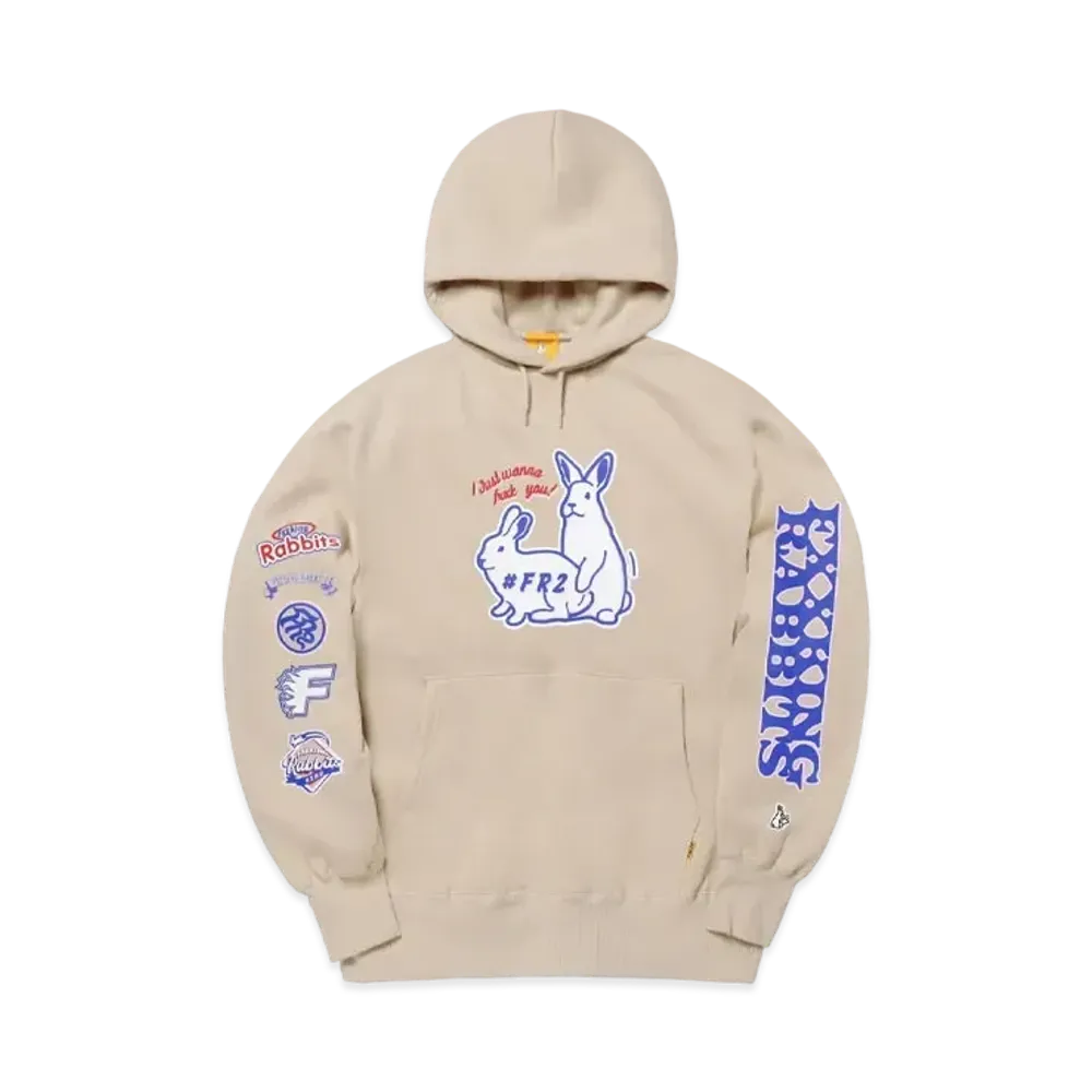FR2 Playing Rabbits Hoodie "Beige"