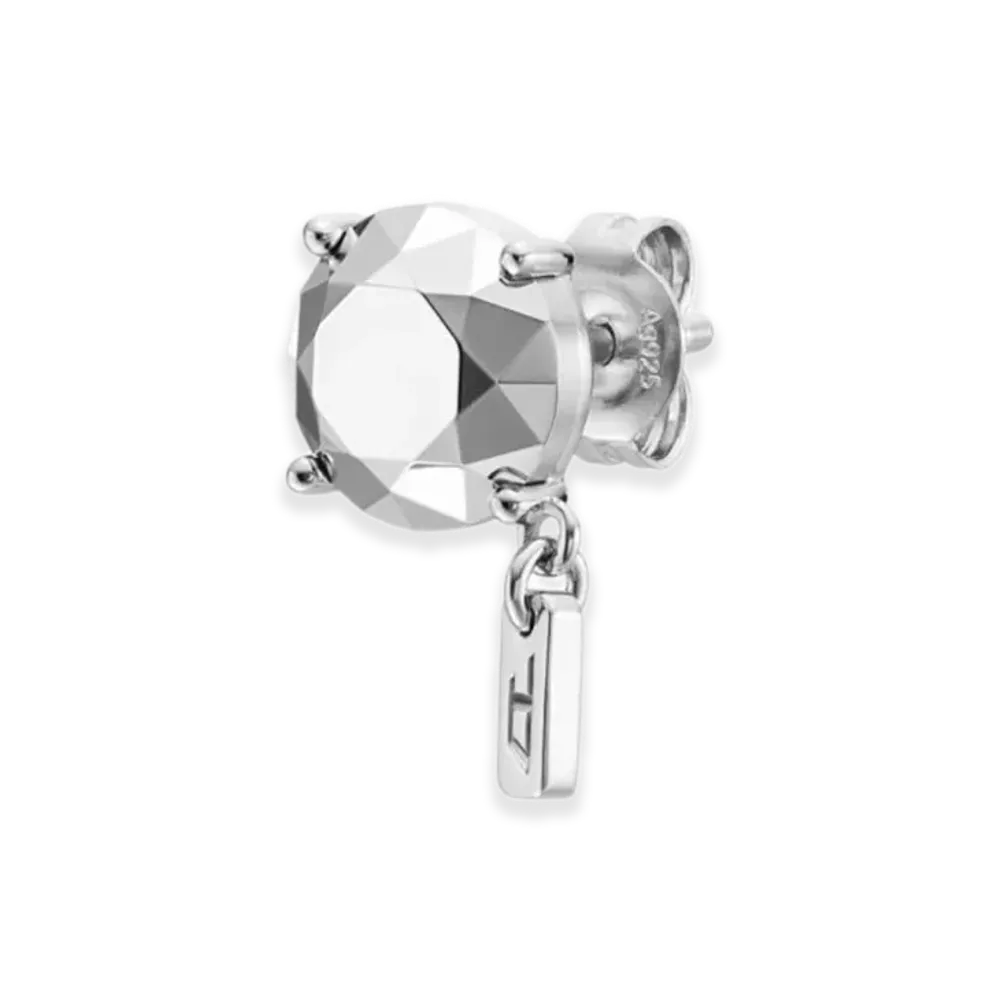Diesel Dl1352040 Sterling Silver Jewel Diamond Cut Sterling Silver Stud Earrings "Silver"