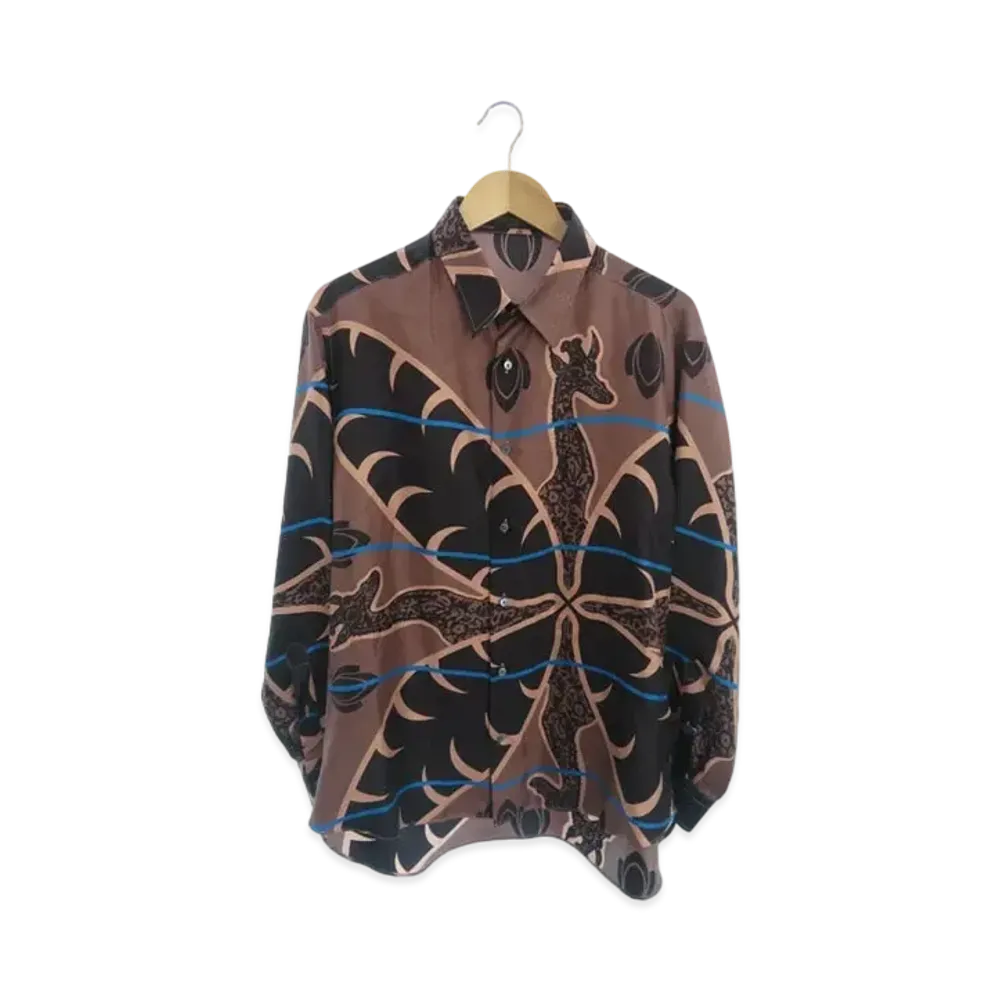Louis Vuitton x Chapman Brothers Giraffe Silk Long Shirt "Brown/Noir"