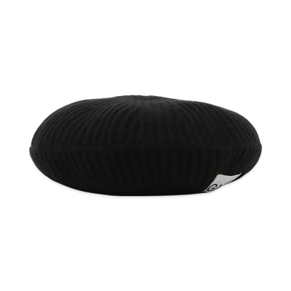 GANNI Structured Rib Beret "Black"
