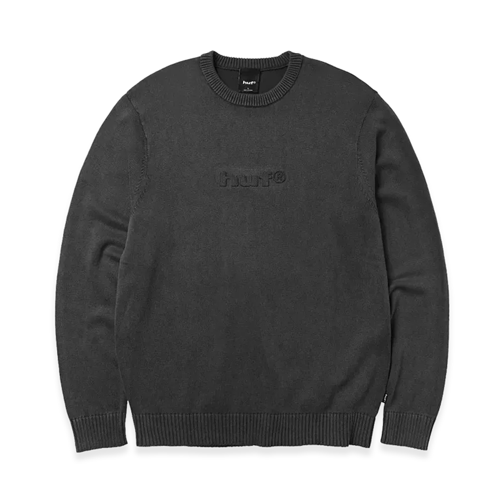 HUF Pacific Wash Embossed Crewneck "Black"