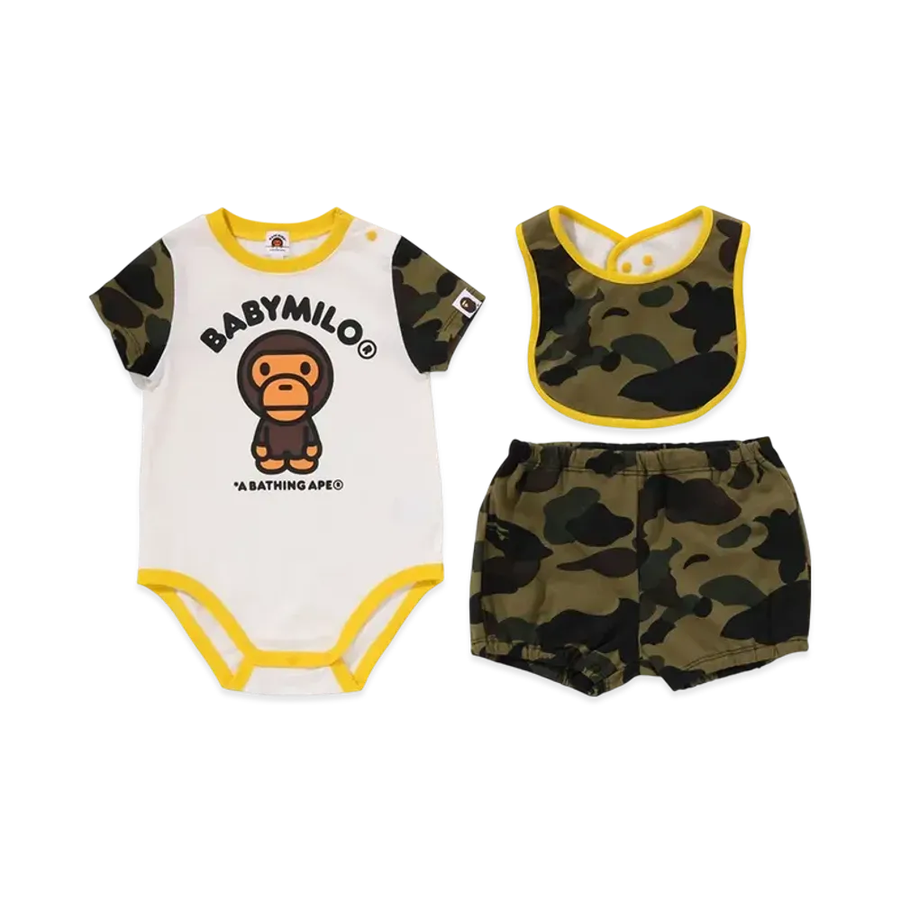 A BATHING APE 1ST Camo Baby Milo Baby Gift Set "Green"