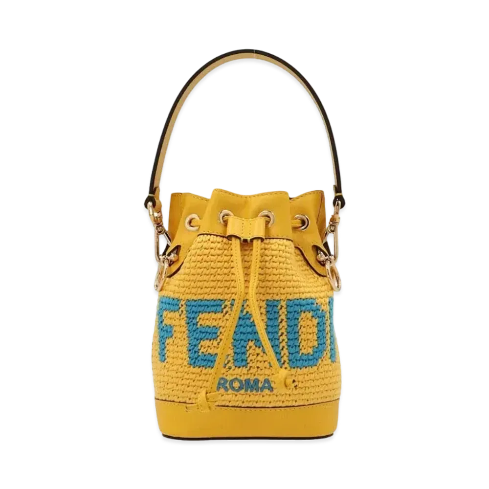 FENDI Mon Tresor Cotton-Crochet Mini Bag "Yellow"