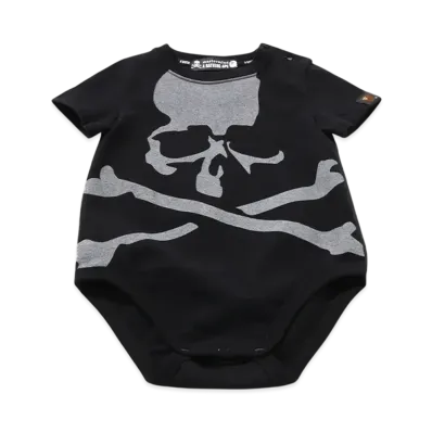 A BATHING APE x mastermind JAPAN Kids Head Bodysuit "Black"