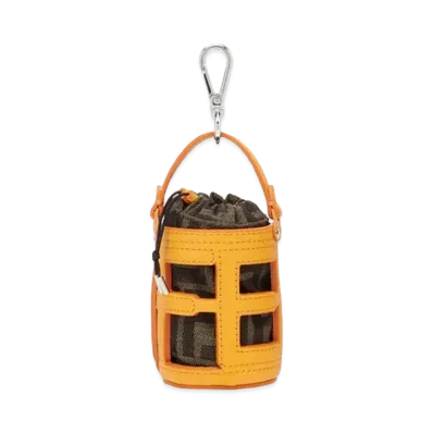 FENDI Bucket Bag Charm Leather "Orange"