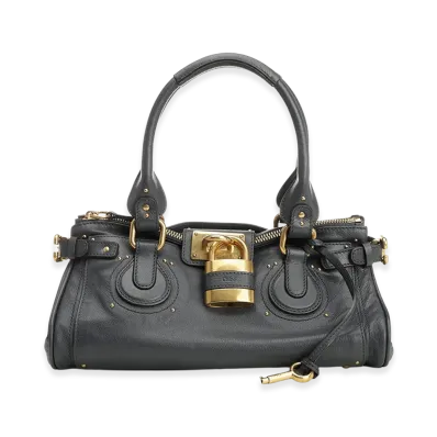 Chloe Women's Leather Paddington Handbag "Dark Blue"