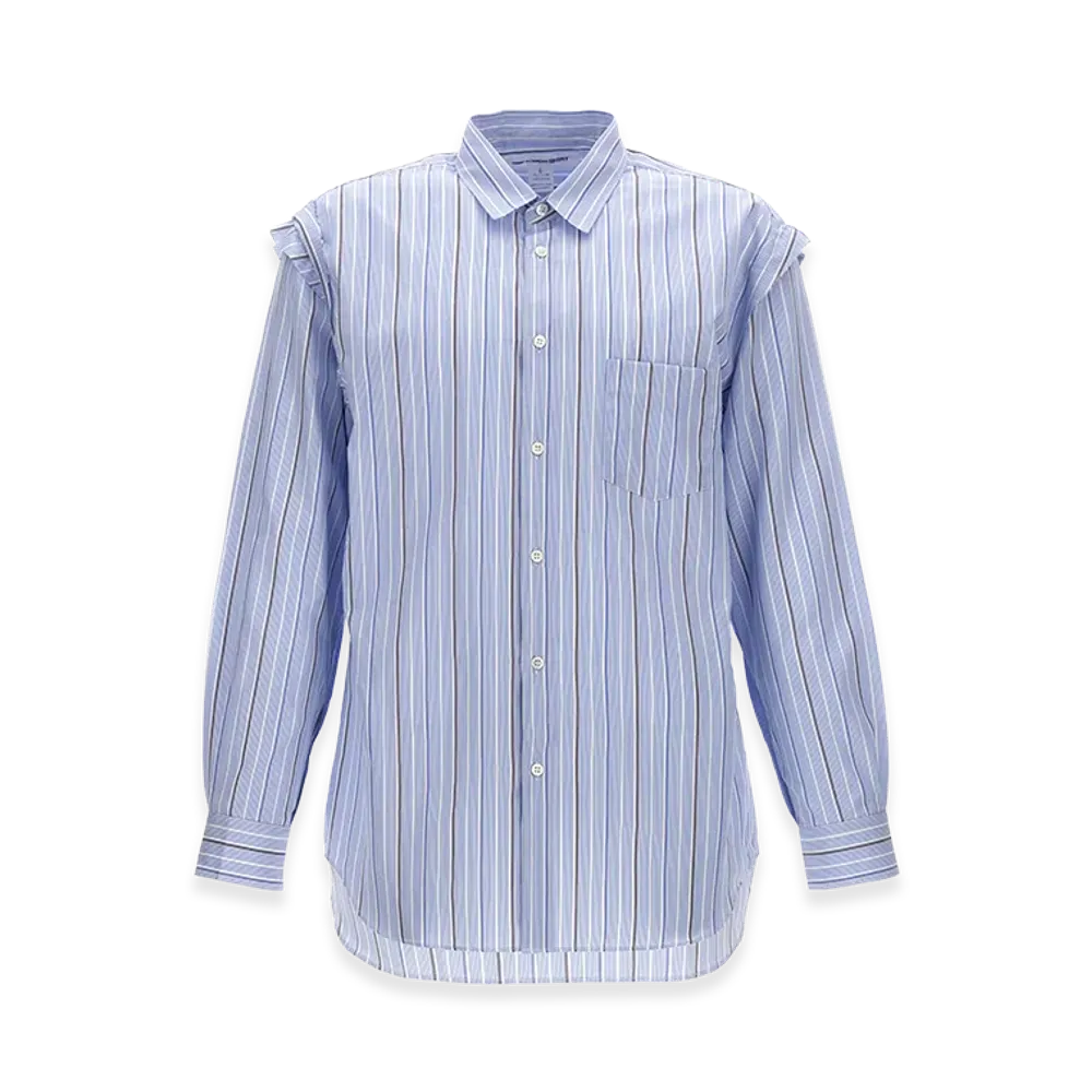 COMME des GARCONS SHIRT Unfinished Striped Shirt "Light Blue"