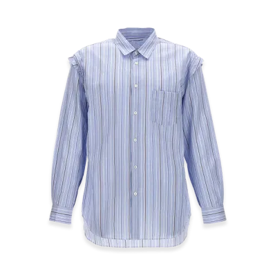 COMME des GARCONS SHIRT Unfinished Striped Shirt "Light Blue"