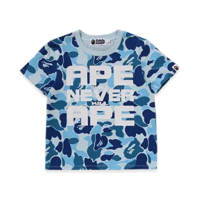A BATHING APE ABC Camo Asnka Tee "Blue"