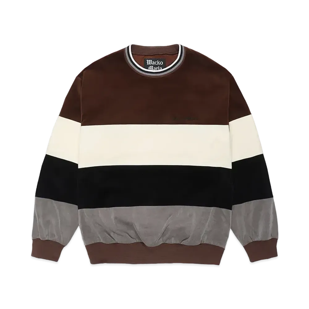 WACKO MARIA Striped Velveteen Pollover Jacket "Brown"