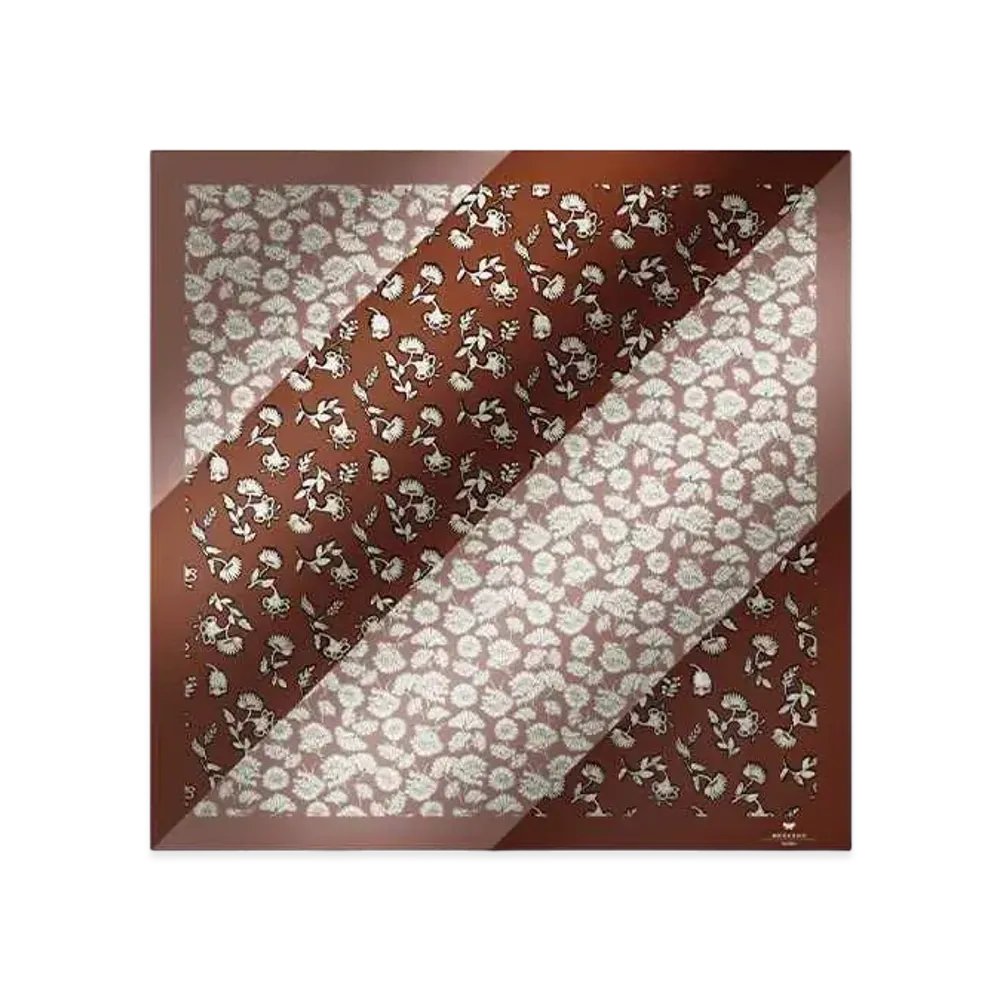 Max Mara Honest Pure Silk Twill Scarf "Tobacco Brown"