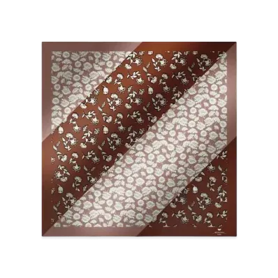 Max Mara Honest Pure Silk Twill Scarf "Tobacco Brown"