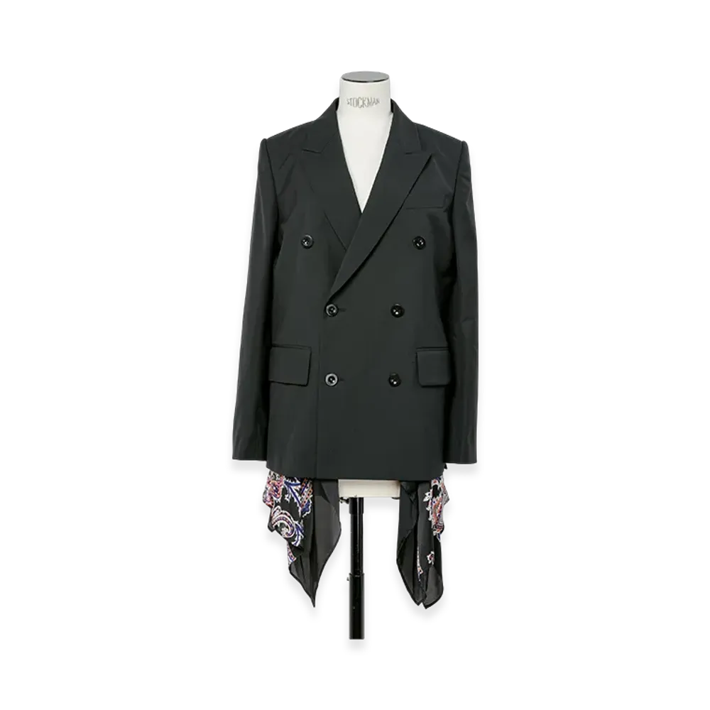 sacai Suiting x Paisley Print Jacket "Charcoal Gray/Navy"
